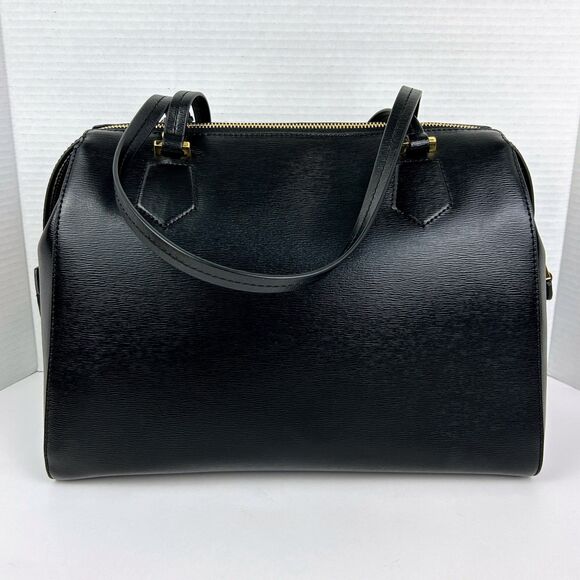 Ralph Lauren Sabine Dome Satchel Shoulder Bag Black Leather Gold HW Luxury Purse - Picture 5 of 16